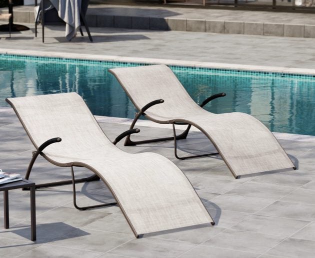 Paramaz Outdoor Metal Chaise Lounge (Set of 2)